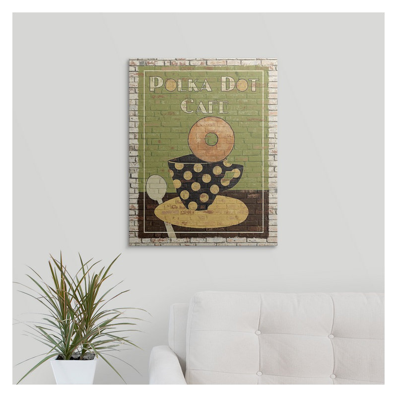 «Polka Dot Cafe», reproduction d'art par Aniel, H 30 po x l 24 po x P 1,5 po, Toile