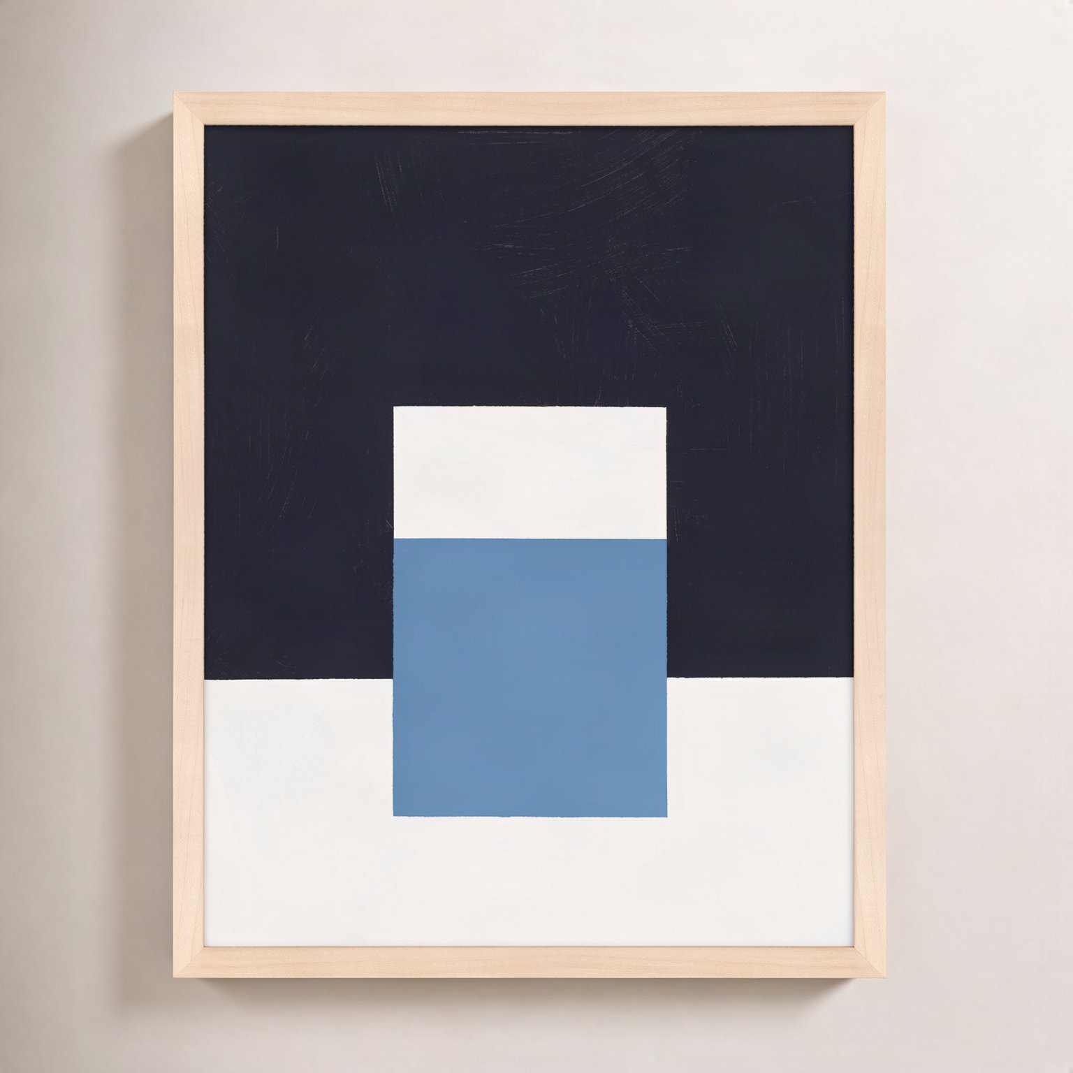 Square Sky by Robert Kamnatnik, 38" H x 30" W x 1.25" D, Maple Framed Paper