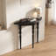 Console demi-cercle en bois massif noir-390240814