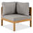 4 Pieces Outdoor Acacia Wood Sofa Set, Woven Mesh Armrests, L-Shaped Patio Furniture Sofa Set-119376783