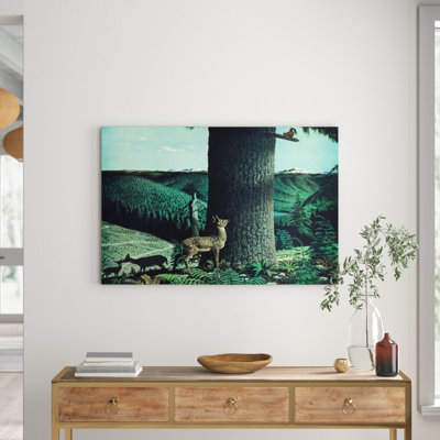 Fawn And Squirrel - Wrapped Canvas Print