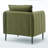 Velvet Accent Chair, Mid-Century Modern Armchair with Metal Legs and Pillow-2130695330