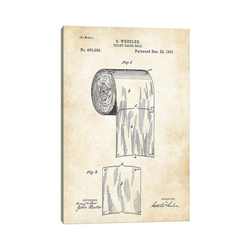 Toilet Paper Roll - Wrapped Canvas Print, 101.6 cm H x 66.04 cm W x 1.91 cm D