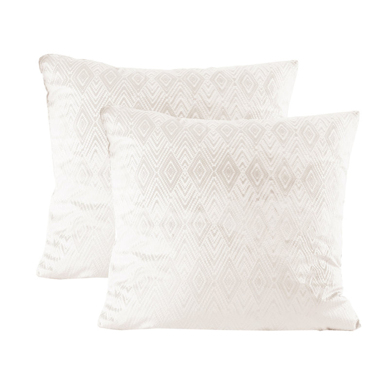 Ikat Velvet Euro Throw Pillow Covers, Gardenia