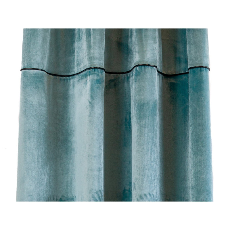 Haru Room Darkening Curtain Single Panel, Turquoise