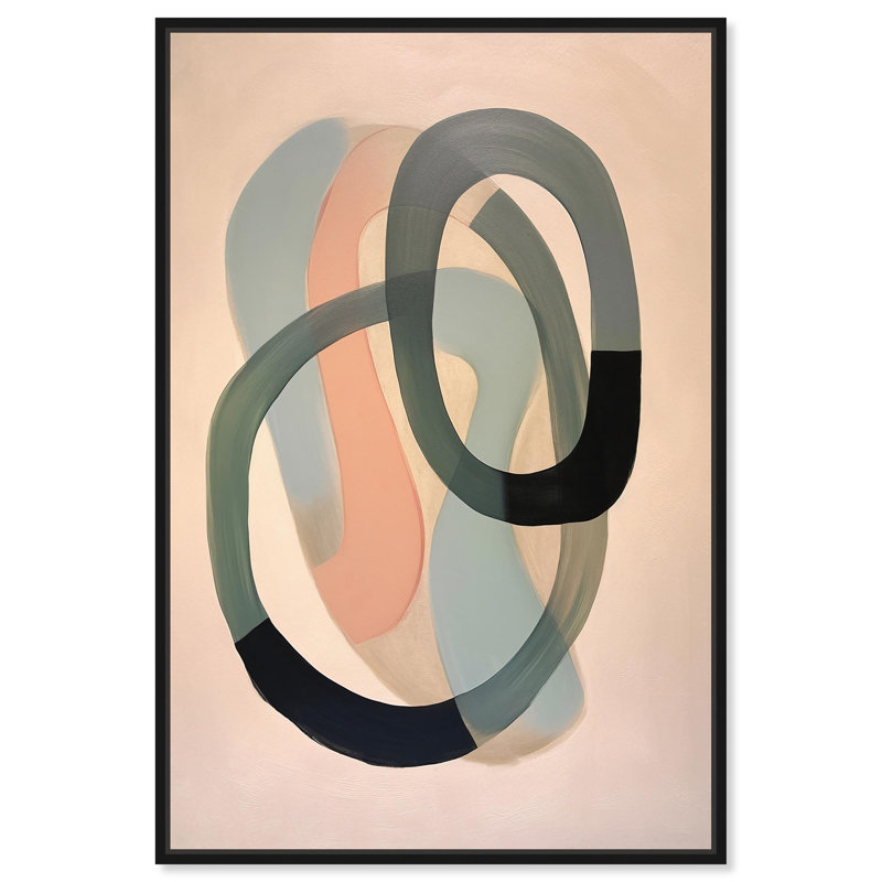 «Connecting Circles», reproductions d'art sur toile par Art Remedy, Cadre noir, H 25 po x l 17 po