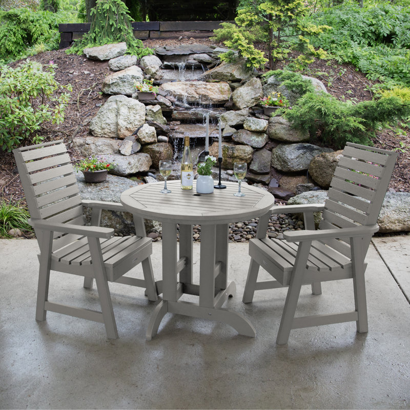 Midwest 2 - Person Patio Dining Set with Round Table, Harbor Gray