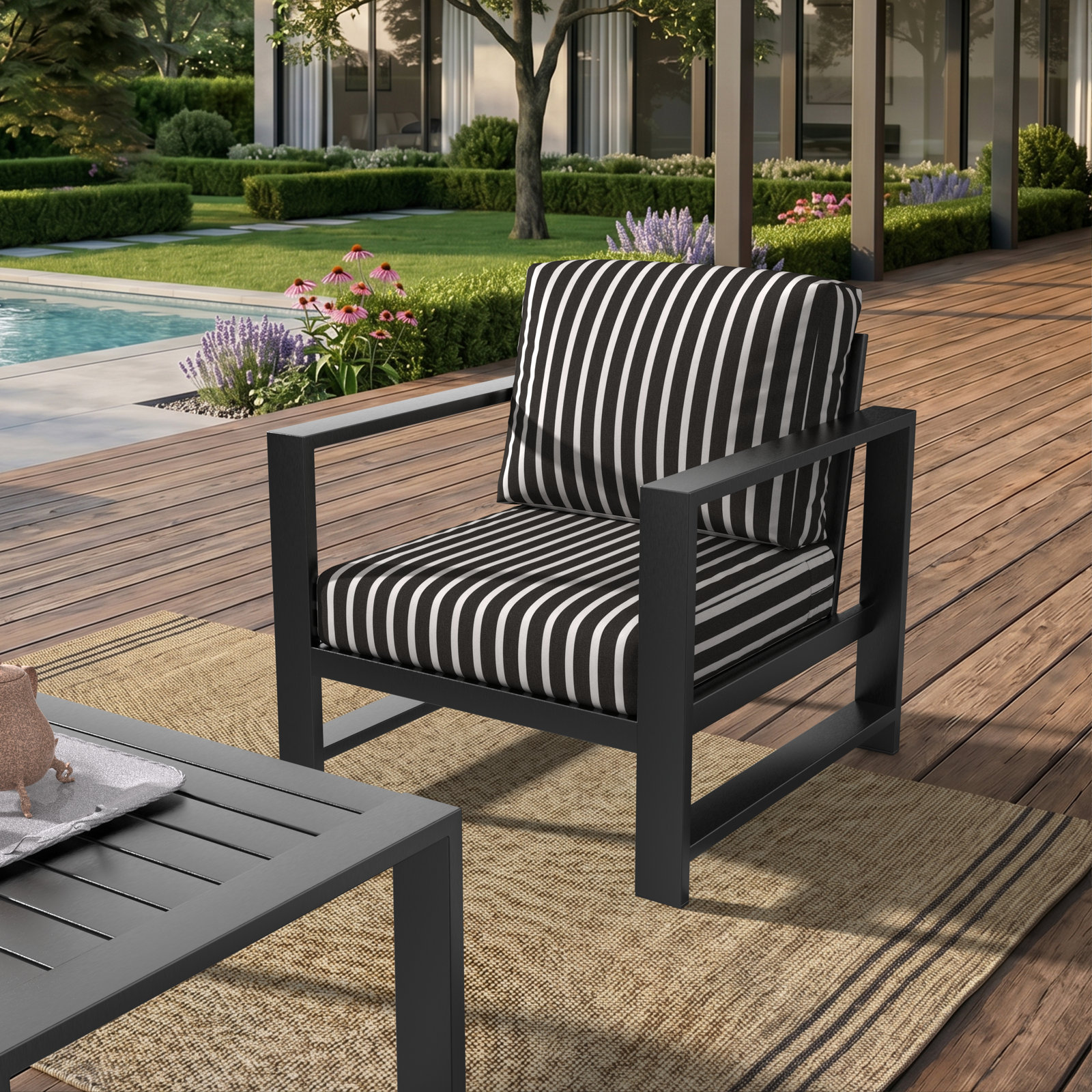 Dulcie Sunbrella® Patio Lounge Chair, Sunbrella® Shore Classic