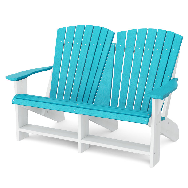 Chaise Adirondack double Heritage, Aruba Blue/White