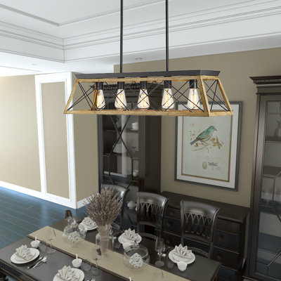 Luminaire suspendu brun / noir à 5 lumières l 35,83 po Alexia