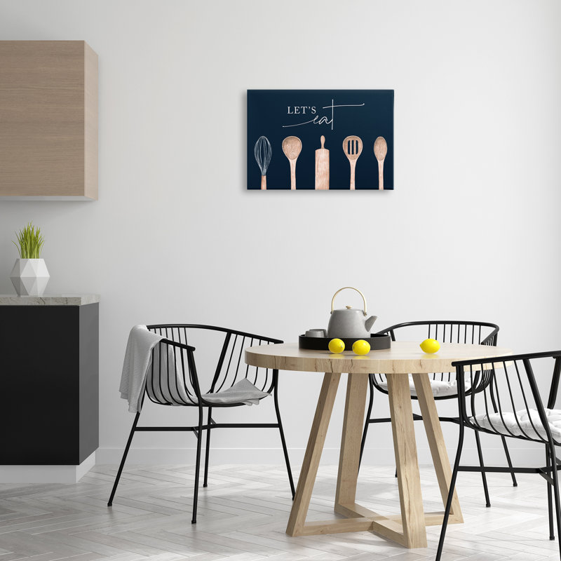 Toile d'ustensiles de cuisine Let's Eat, design par Lux + Me Designs, H 16 po x l 24 po