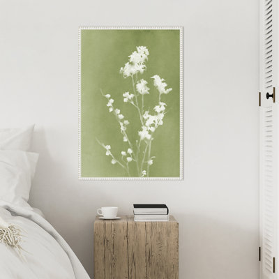 Monograph Green Flowers by Amini54 Framed Canvas Wall Art Print