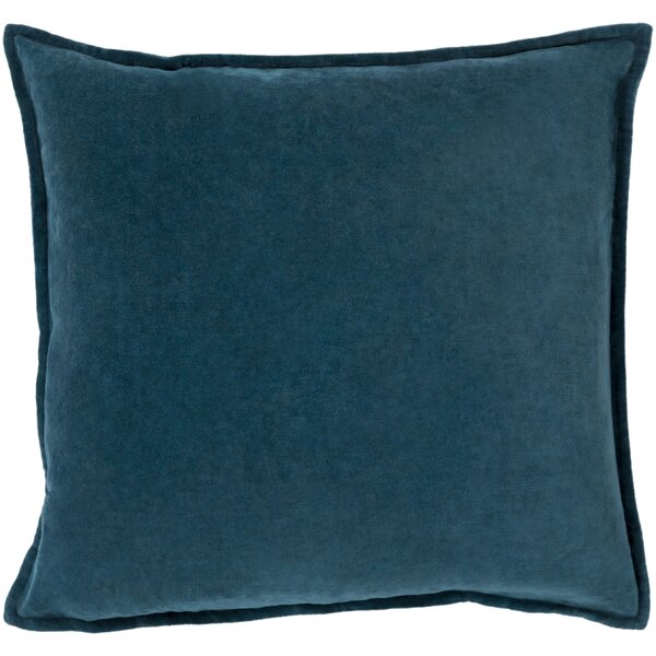 Edgar Square 100% Cotton Pillow Cover AllModern Color: Dark Blue, Fill Material: Polyester/Polyfill, Size: 22'' x 22