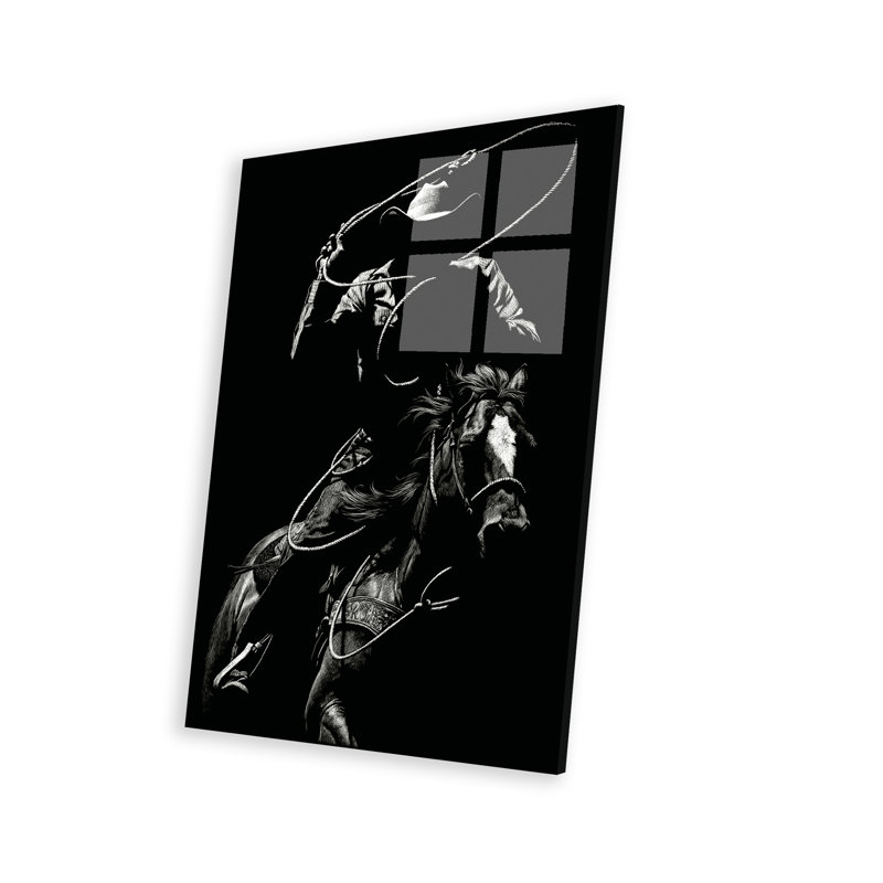 Scratchboard Rodeo VII sur plastique / acrylique par Julie T. Chapman, peinture