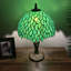 Lampe de table en verre coloré teinté vert avec ampoules DEL incluses 12 po x P 12 po x H 19 po