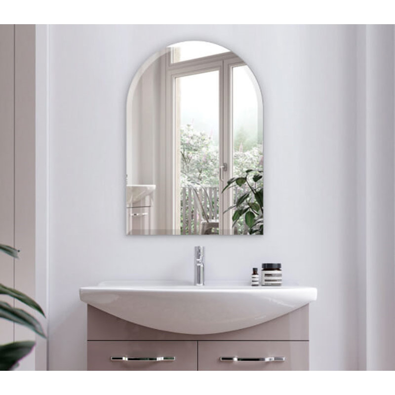 Ingerson Flat Wall Mirror with Hooks, 30" H x 18" W