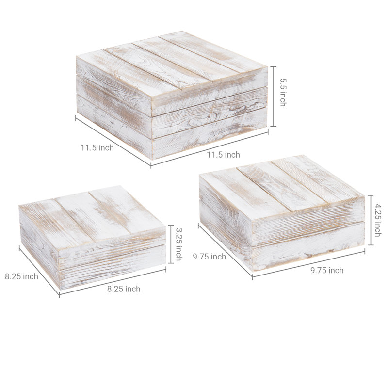3 Piece Solid Wood Cake Stand Risers, White