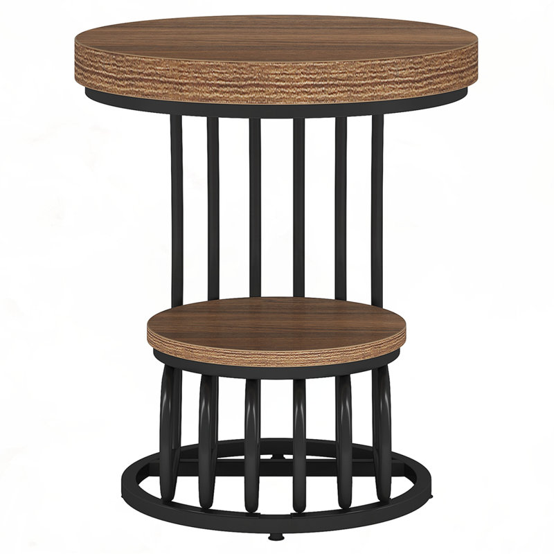 Table de bout ronde 19,68 po, Marron clair