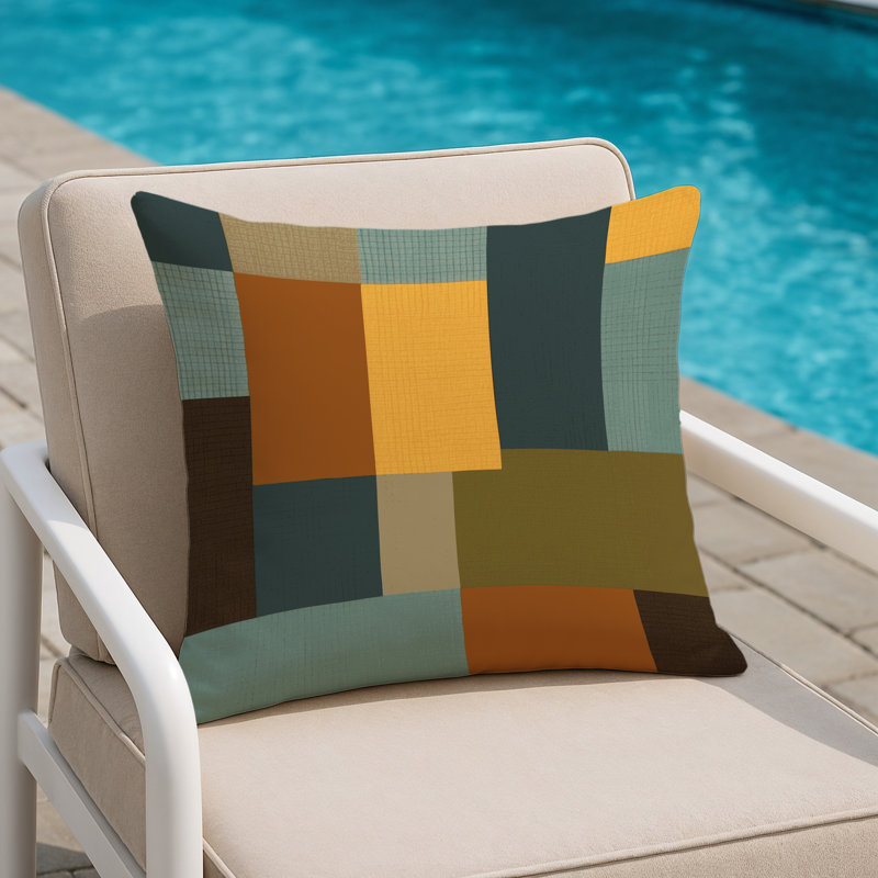Square Strata Indoor And Outdoor Throw Pillow, Square 18"
