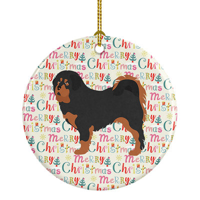 Ornement suspendu en forme de joyeux Noël mastiff tibétain
