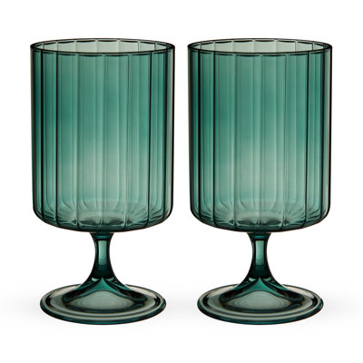 Ensemble de 2 verres à pied Malachite