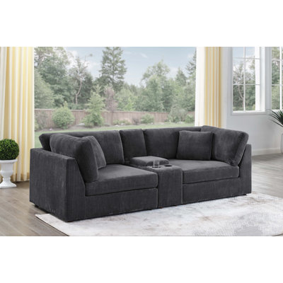 Naaman 104'' Corduroy Loveseat