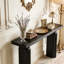 Console élégante et luxueuse en placage d'acacia-659637995