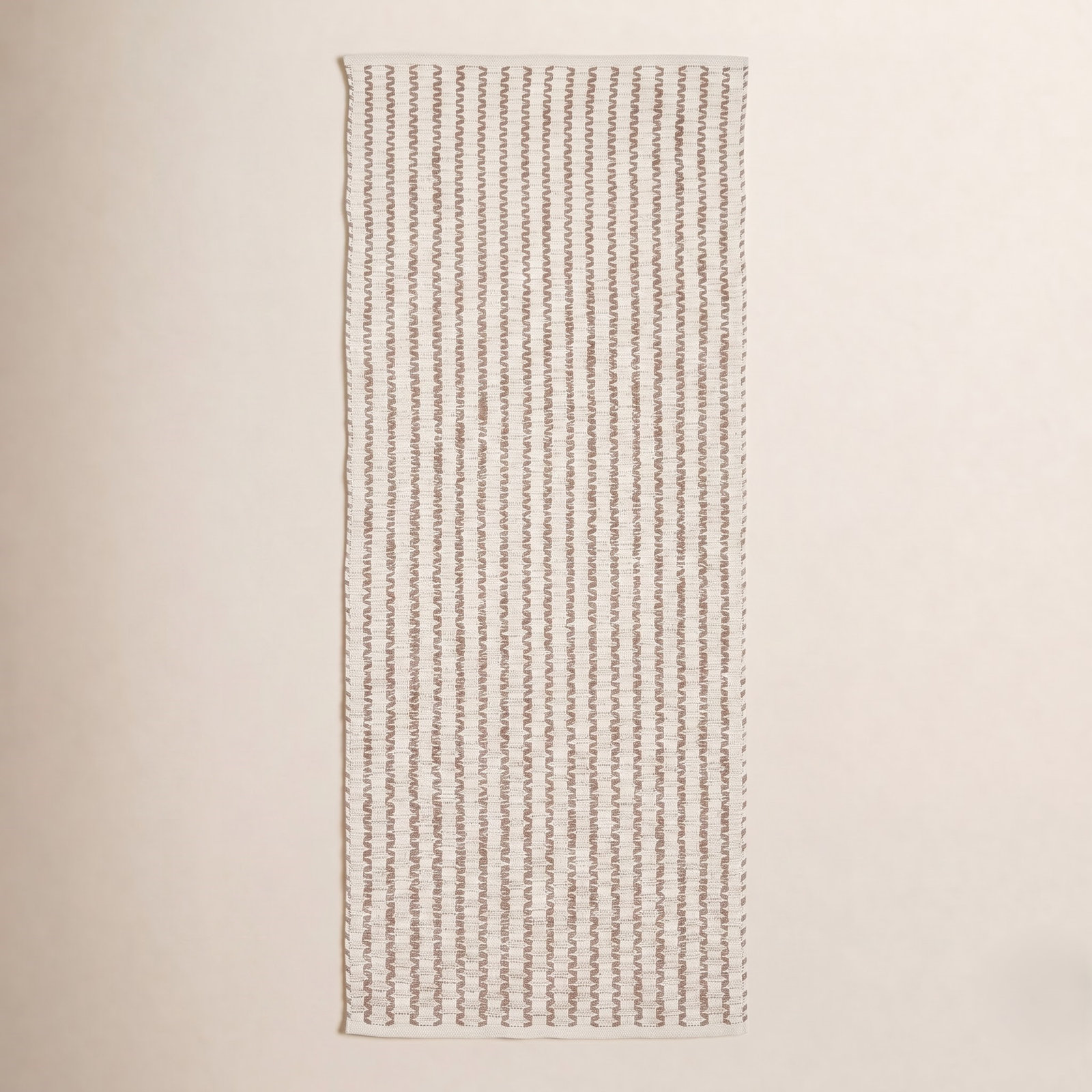 Hand-Woven Chevron Cotton Rug, Runner 2'3" x 8'