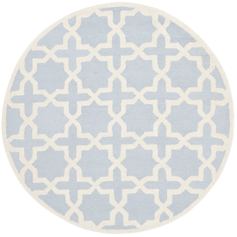 Cannen Hand Tufted Wool Geometric Rug, Round 8'