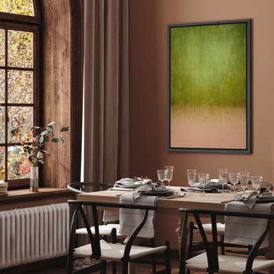 Impression sur toile encadrée, vert doux et rose, abstraite pour la décoration du salon