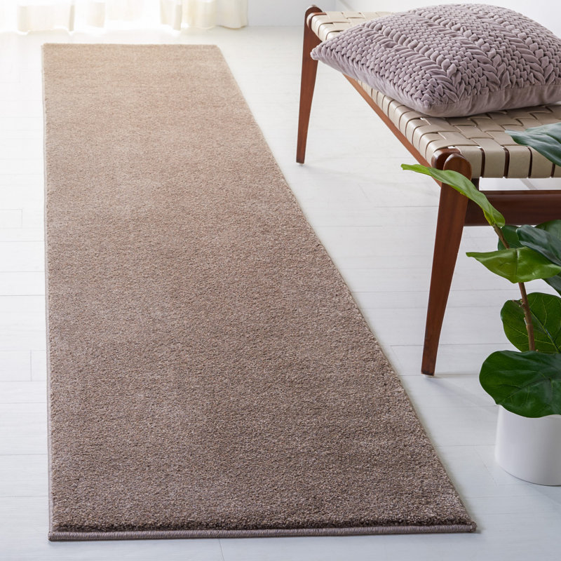 Filips Solid Taupe Area Rug, Runner 2'2" x 10'