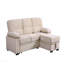 Canapé-lit modulaire réversible en tissu de velours beige 97,5 po-1232513800