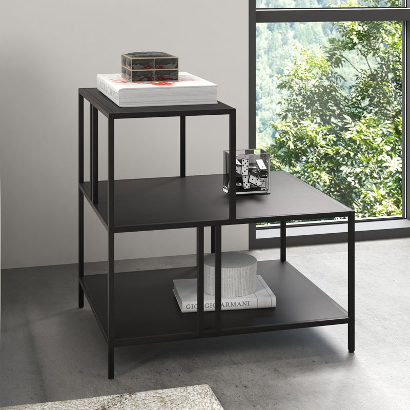Ronnie Steel Top End Table, Blackened Bronze