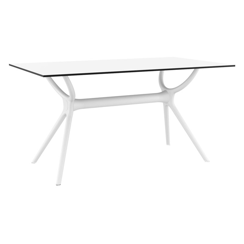 Saranna 6 - Person Patio Dining Set with Rectangular Table, White