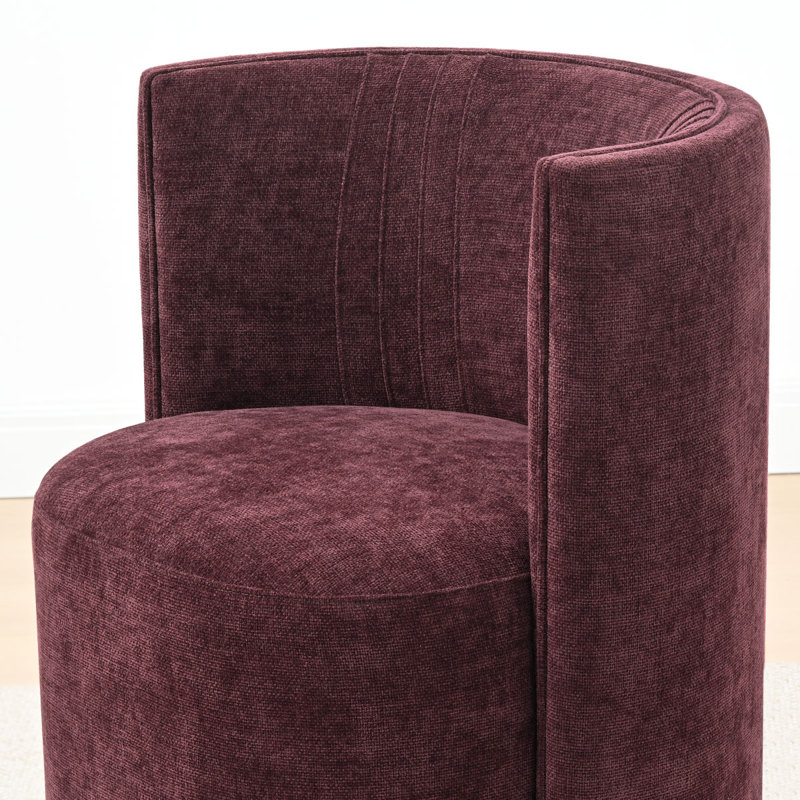 Chaise de baril texturée avec roulettes dissimulées, Rouge vin