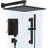 Hoimpro 2-In-1 Shower System With Adjustable Slide Bar, 12 Inch Square Rain Shower Head And Handheld Shower Wand, Wall Mounted Bathroom Shower Set-114406280
