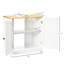 Armoire de salle de bain sous le lavabo en blanc, double porte avec tablette réglable pour rangement mural intelligent