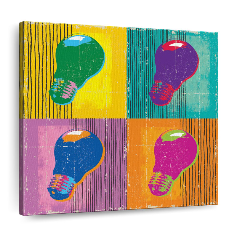 «Retro Candy Light Bulbs», reproduction sur toile, H 36 po x l 36 po x P 1,25 po