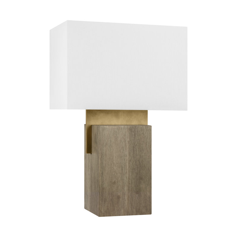 Slab Table Lamp, Natural Brass, 25.9" H x 17" W x 10.5" D