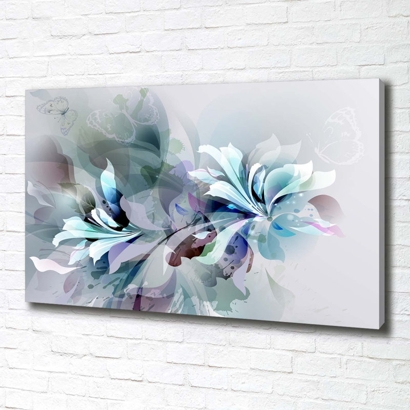 Abstraction Flowers - Wrapped Canvas Print