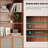 Tall Bookcase with Rattan Doors, 5 Tier Storage Wood Shelves Large Bookshelf, Pantry Cabinet Storage Cabinet for Kitchen, Living Room, Entryway-1012891264