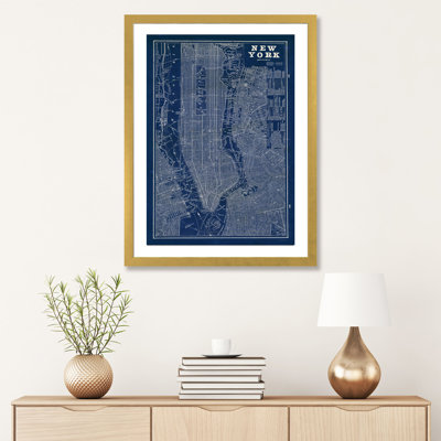" Blueprint Map New York " by Sue Schlabach