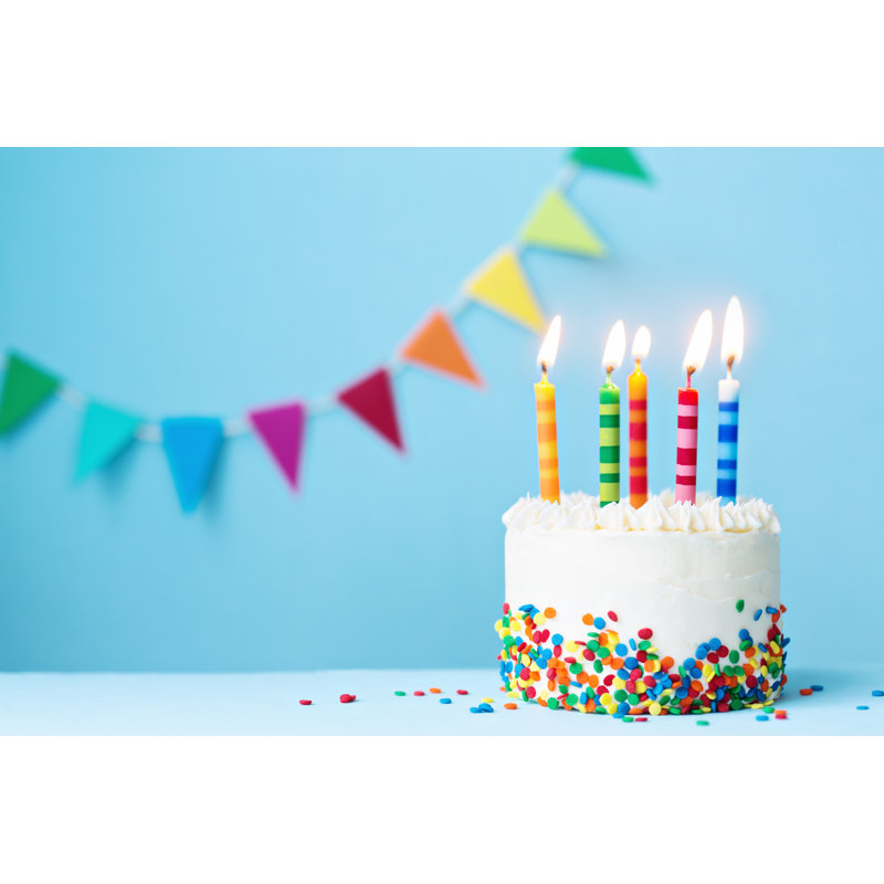 Colorful Birthday Cake - Wrapped Canvas Print, 51cm H x 76cm W x 3.8cm D