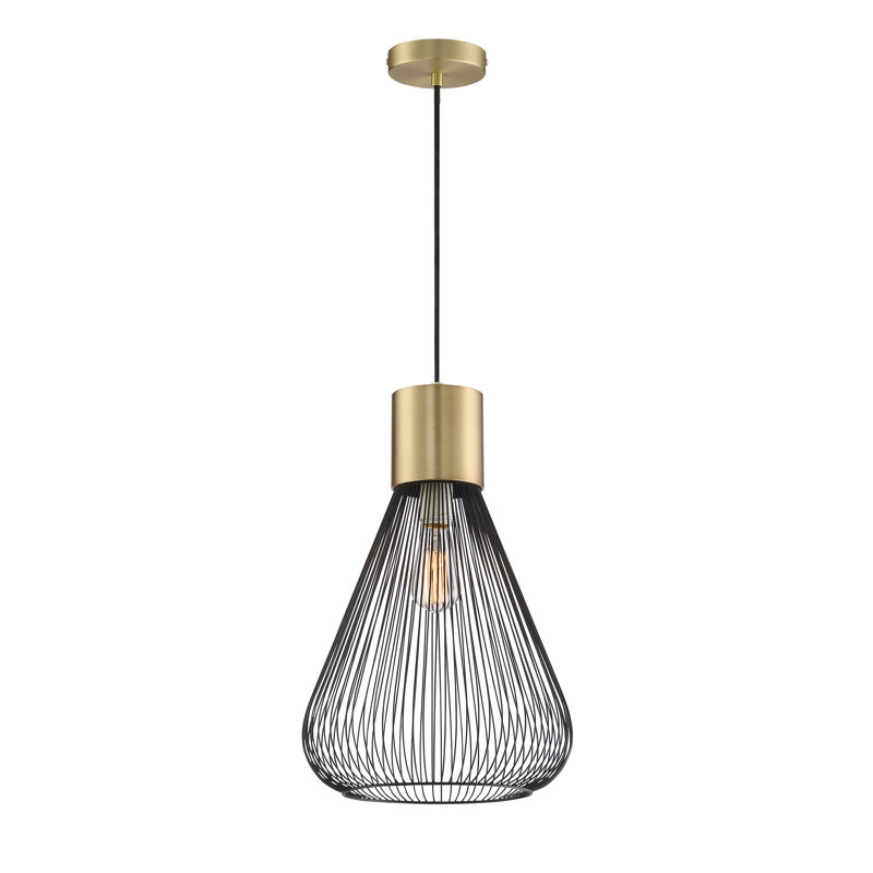 Tookes 1 - Light Antique Brass/Black Single Pendant