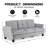 84'' Corduroy Upholstered 3 Seater Sofa, Gray-697895770