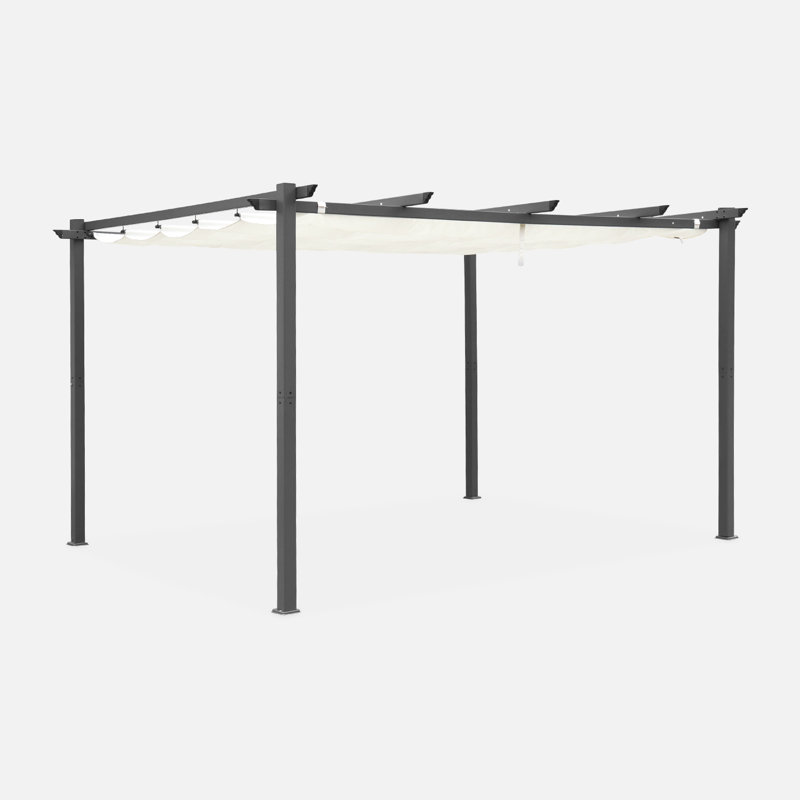 Ashoka 2.98m x 3.94m Aluminum Pergola, Off White