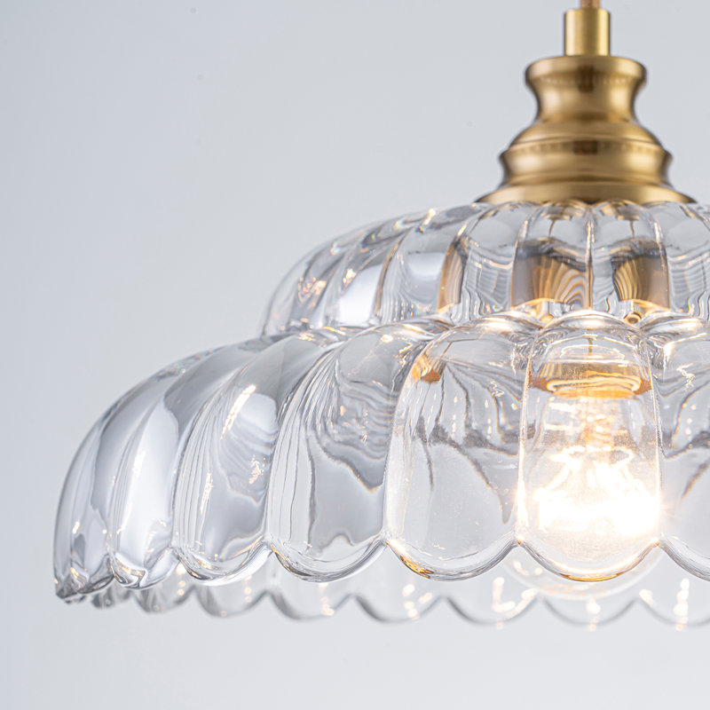 1-Light Single Novelty Glass Pendant, Clear