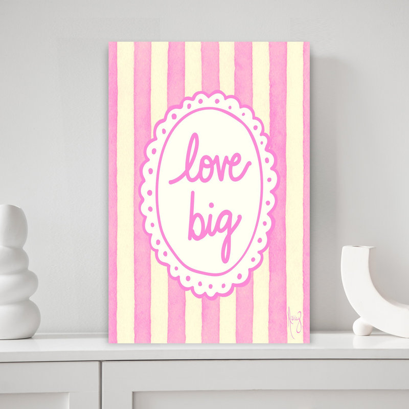 «Love Big», art mural contemporain abstrait, H 18 po x l 12 po