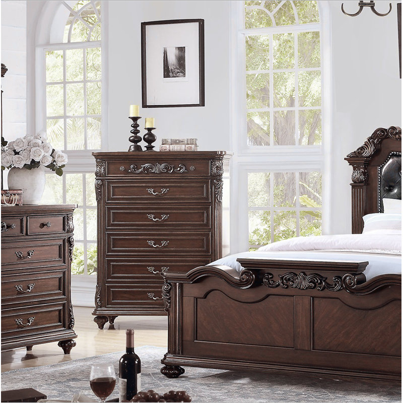 Design unique de commode en bois de noyer antique 1 pièce