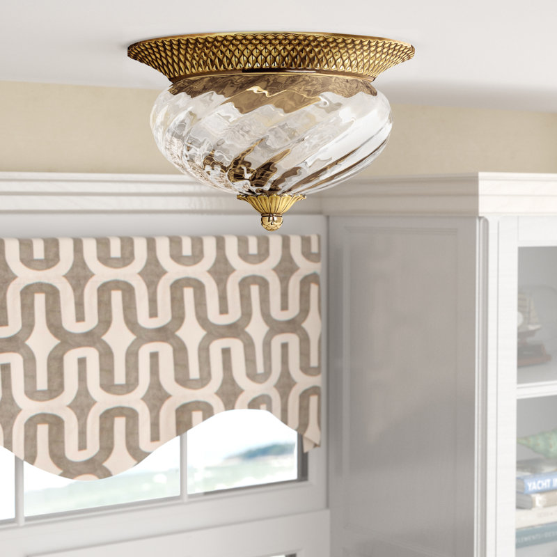 Plantation Flushmount Light , Burnished Brass